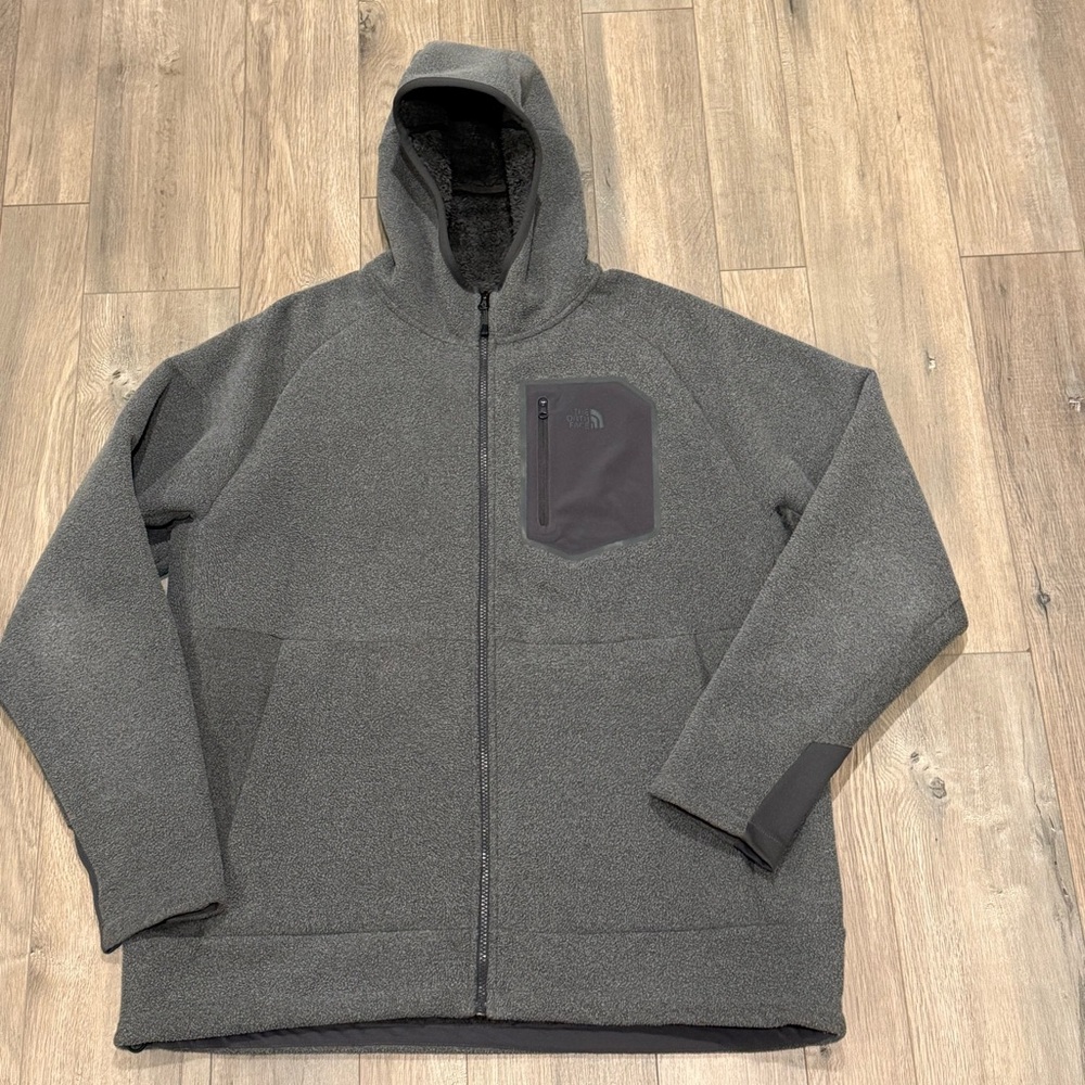 Mens North Face Charcoal Hooded Jacket